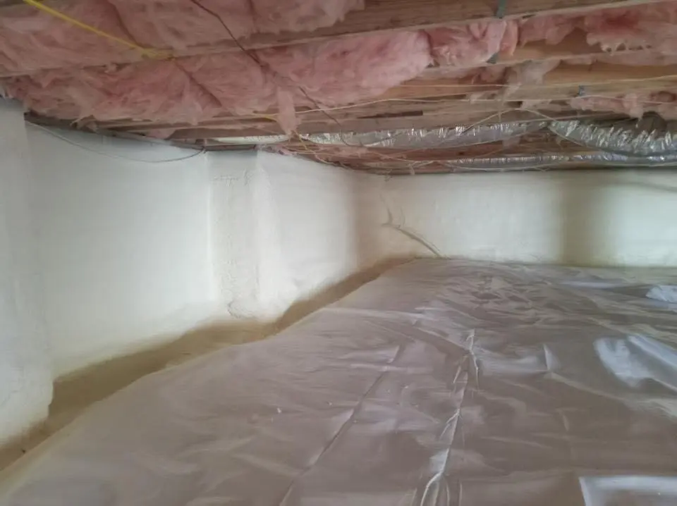 Crawl space encapsulation with closed-cell spray foam for Roof Maintenance in Johnson City